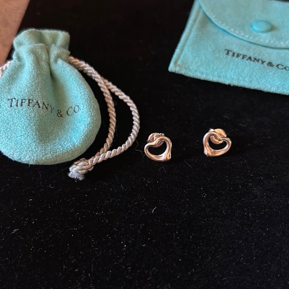 Tiffany & Co. Open Heart Stud Earrings - Picture 1 of 3